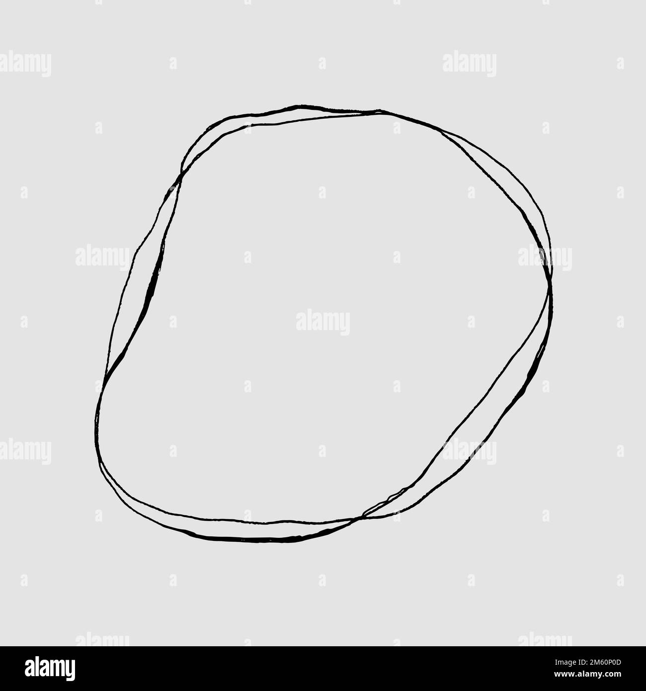 Line sketch circle frame doodle vector Stock Vector