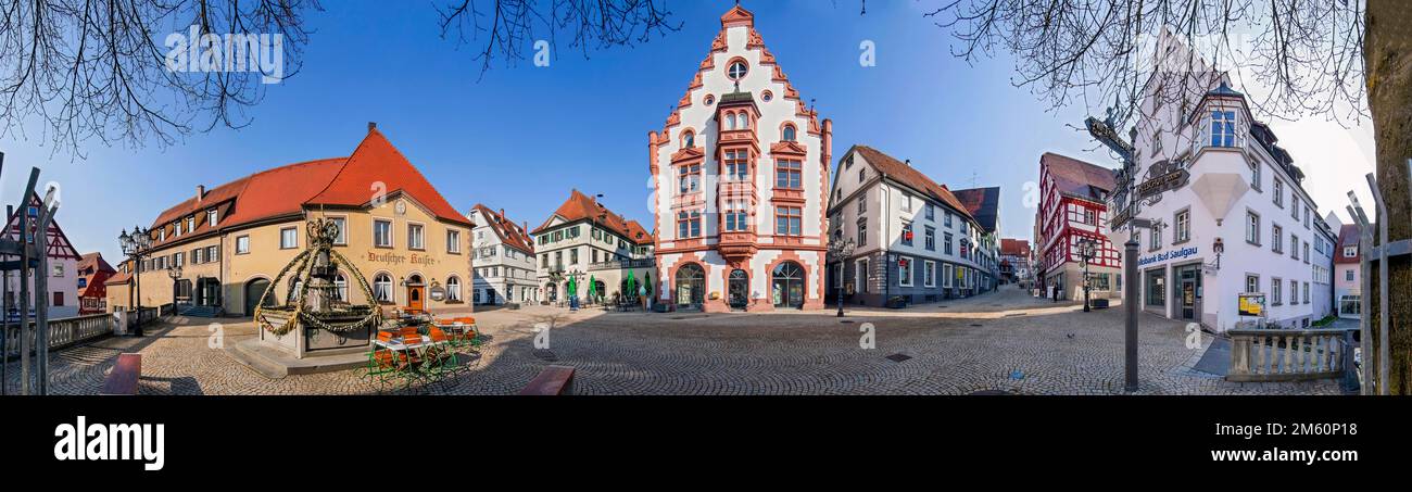 Pfullendorf Market Place Panorama Germany Stock Photo