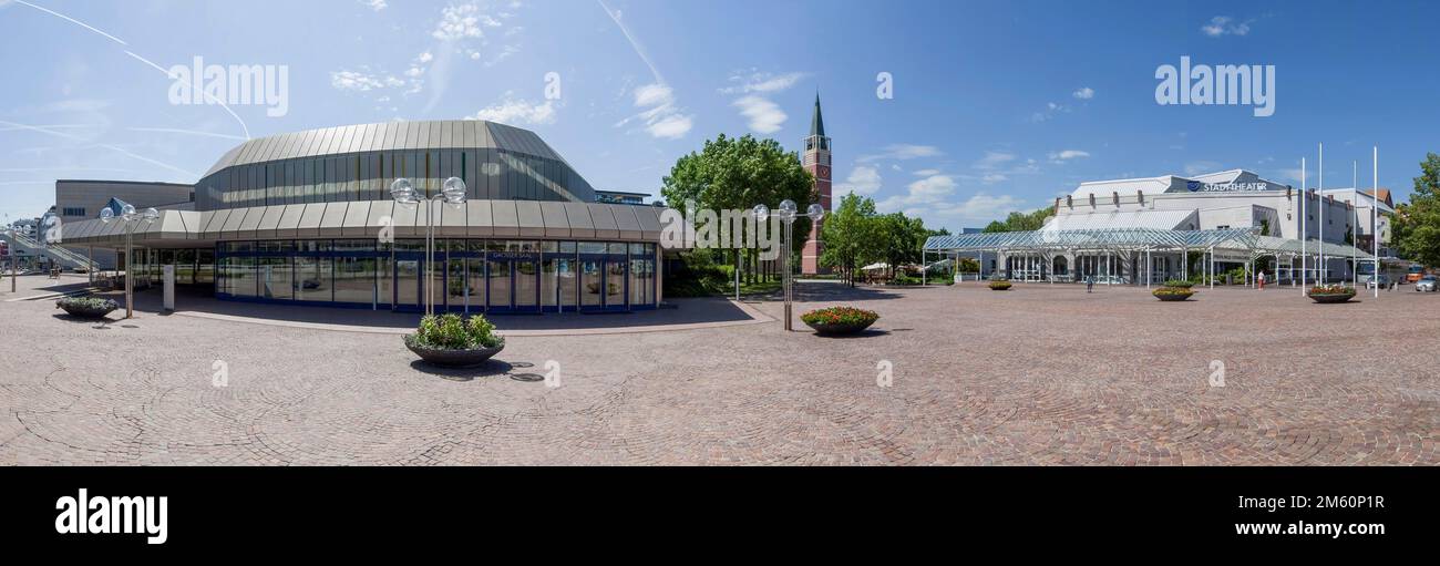 Pforzheim Square between Congress Centre and City Theatre Panorama Germany Stock Photo