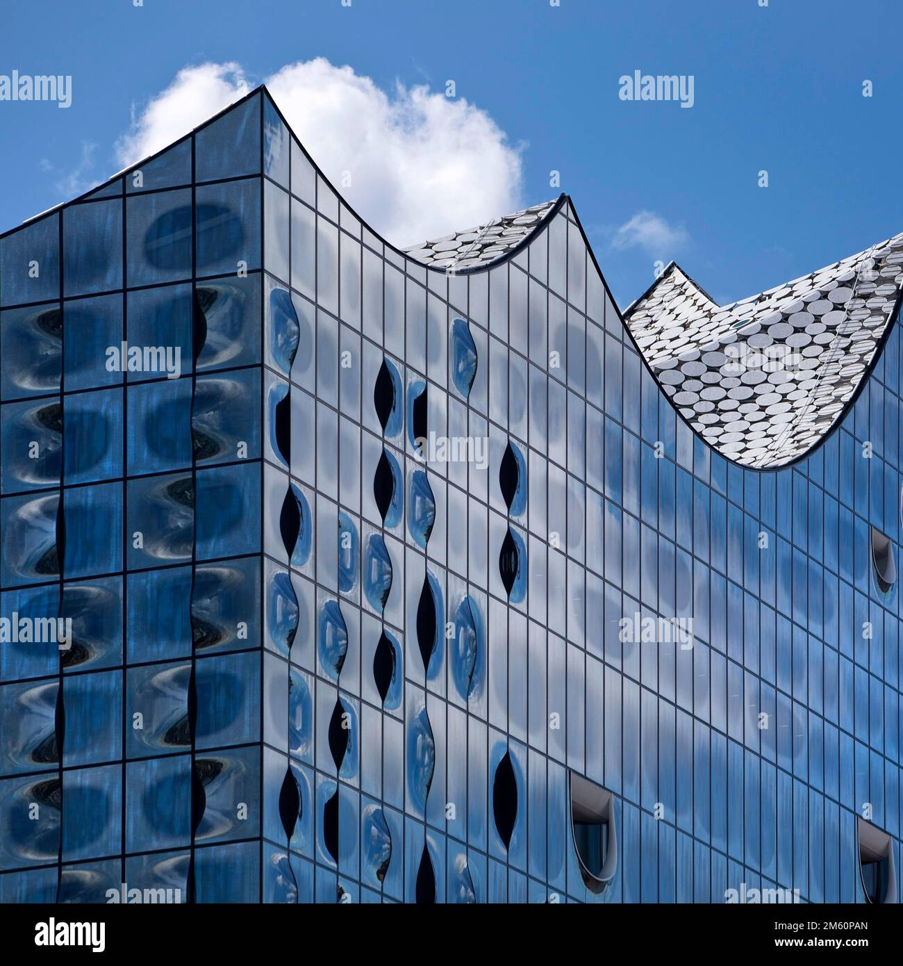 Elbe Philharmonic Hall Detail Of The Glass Facade With Cloud elbe-philharmonic-hall-detail-of-the-glass-facade-with-cloud