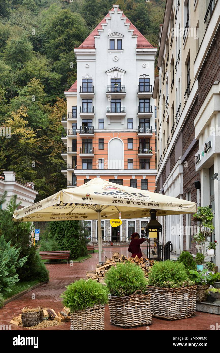 Hotel in Rosa Khutor, Sochi, Russia Stock Photo