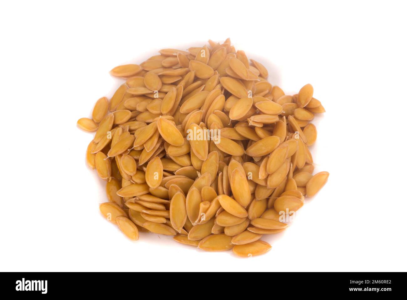 melon seeds on white background. Stock Photo