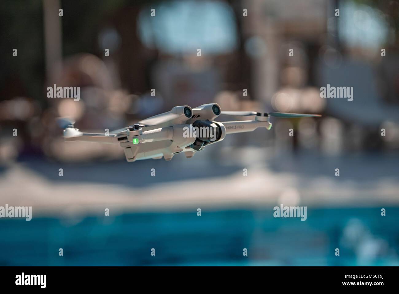 Close-up of quadcopter flying in air Stock Photo