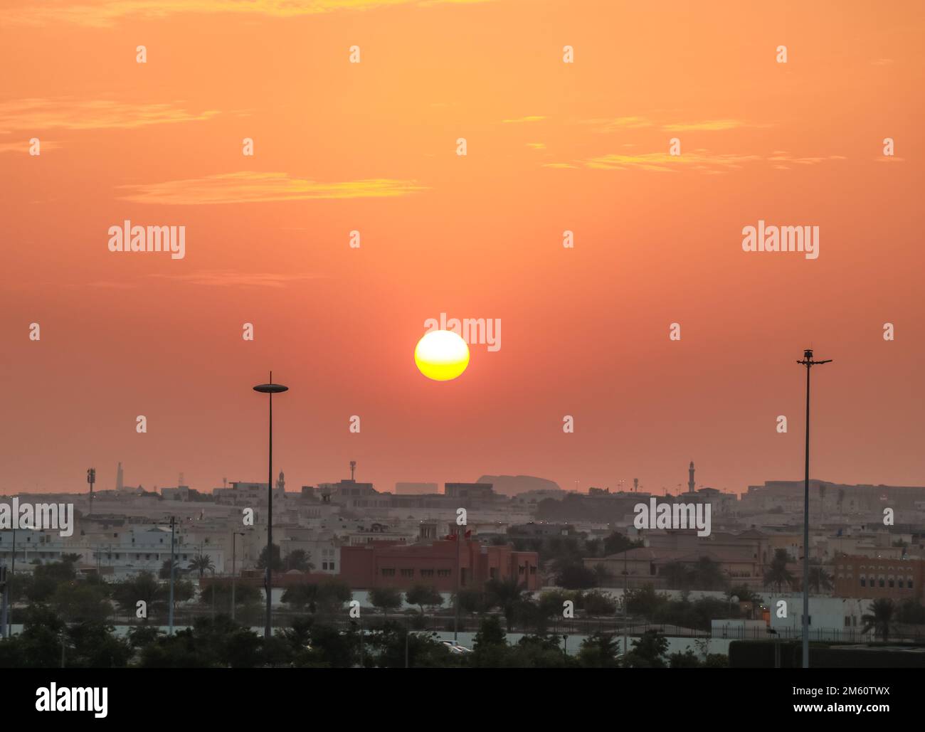 Beautiful doha skyline sunset hi-res stock photography and images - Alamy