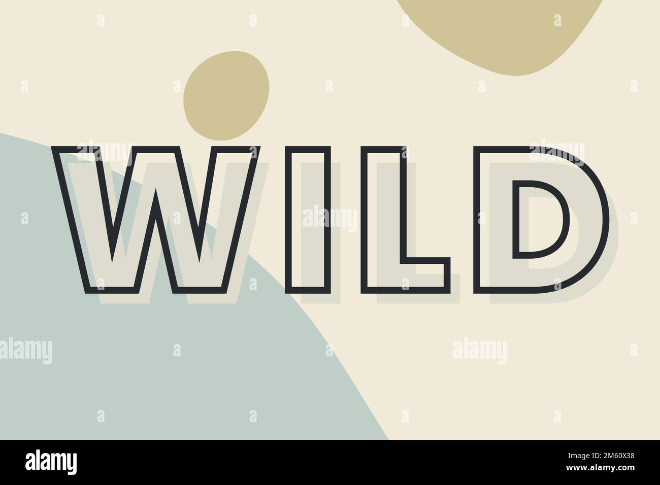 Wild typography on a green and beige background vector Stock Vector ...