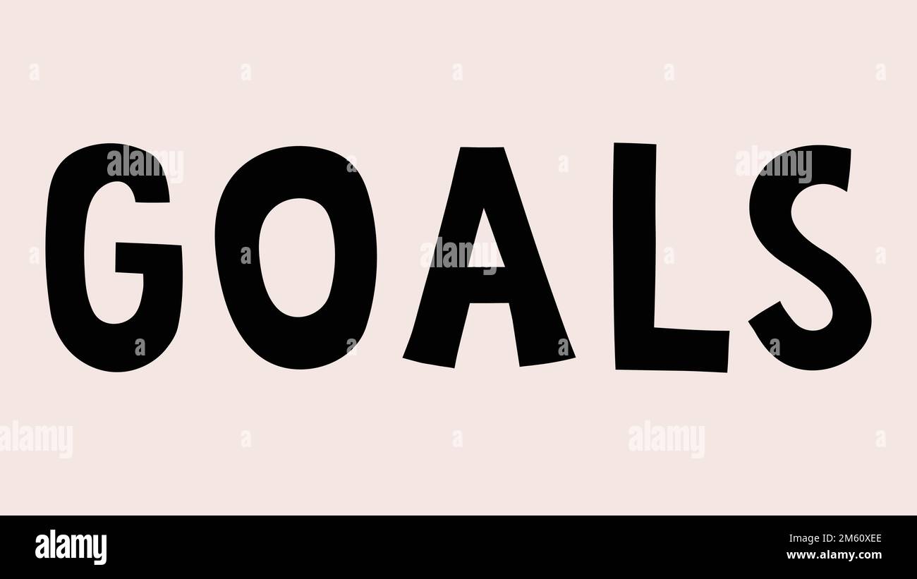 Goals doodle typography on beige background vector Stock Vector Image ...