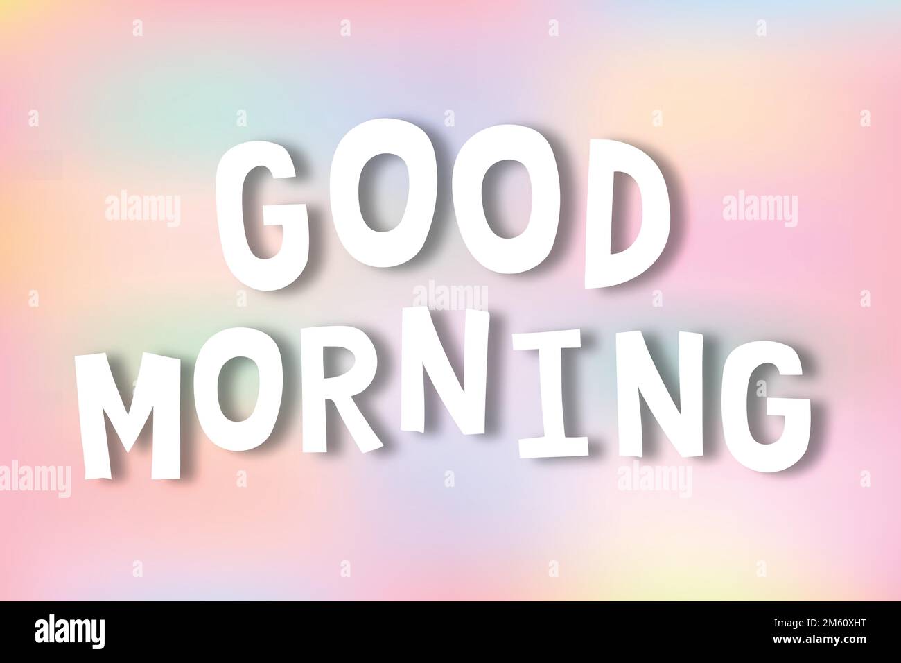 Good morning doodle typography on a pastel background vector Stock ...