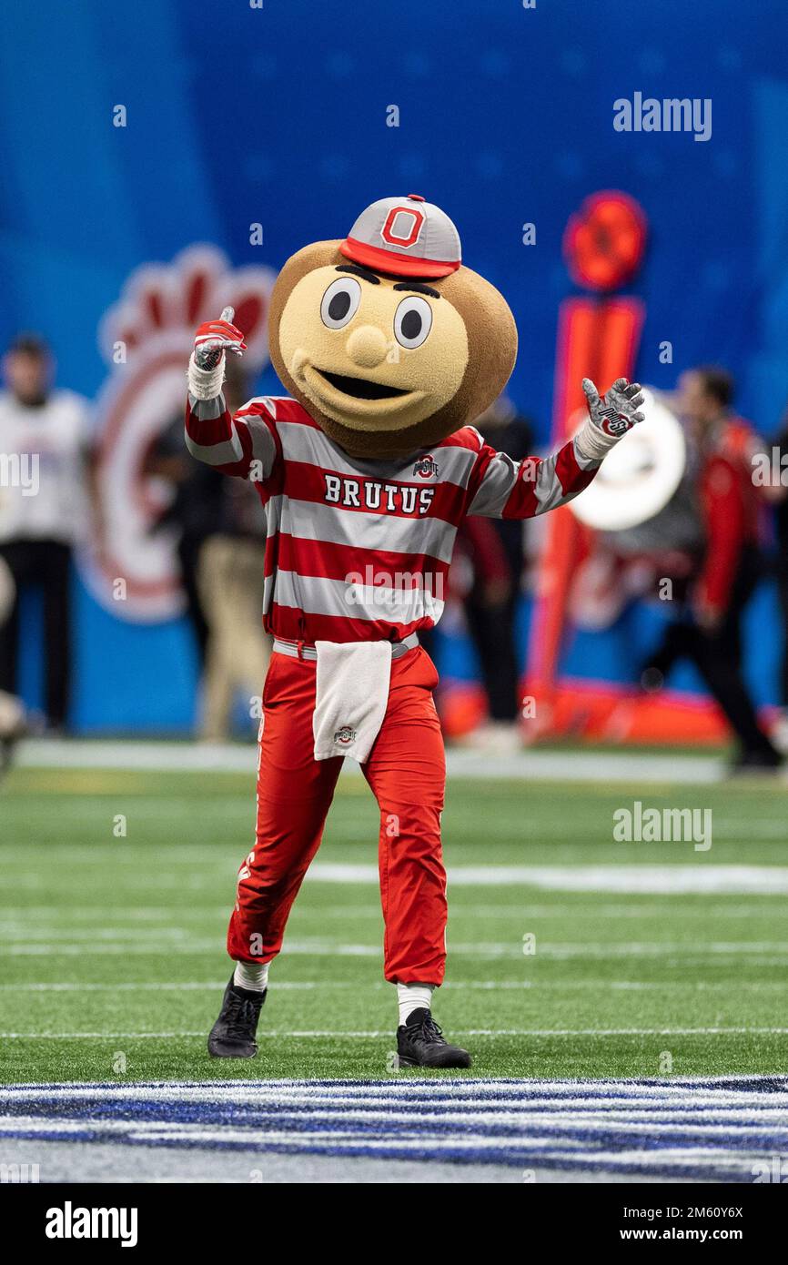 Atlanta georgia 31st dec 2022 ohio state mascot brutus during ncaa