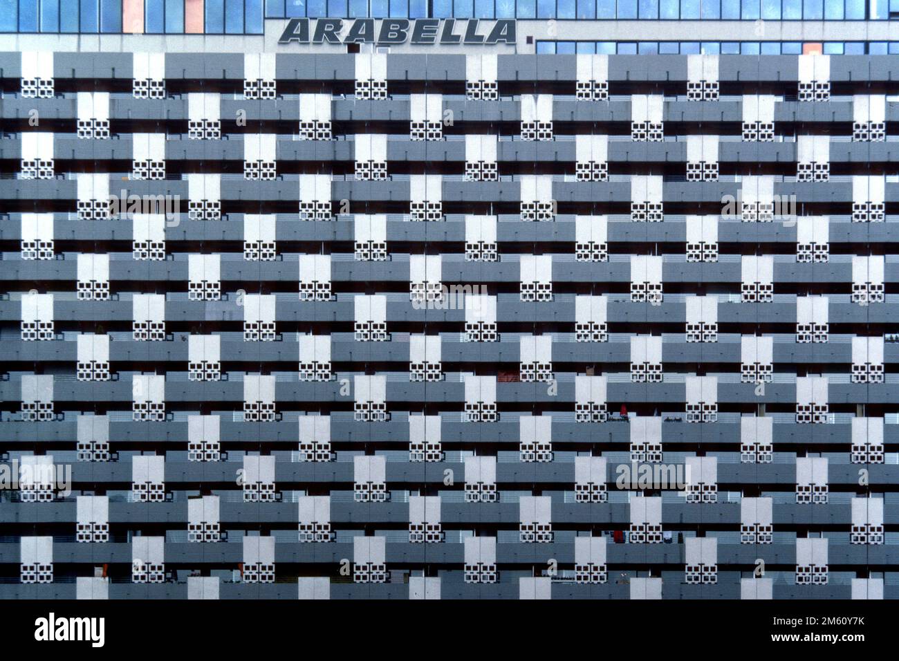 Arabella Hochhaus hotel/apartment building in 1982, Munich, Bavaria, Germany Stock Photo