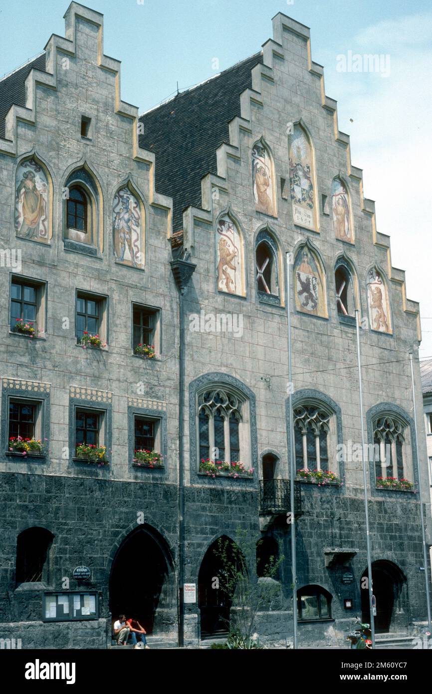 Town Hall in 1982, Wasserburg am Inn, Bavaria, Germany Stock Photo