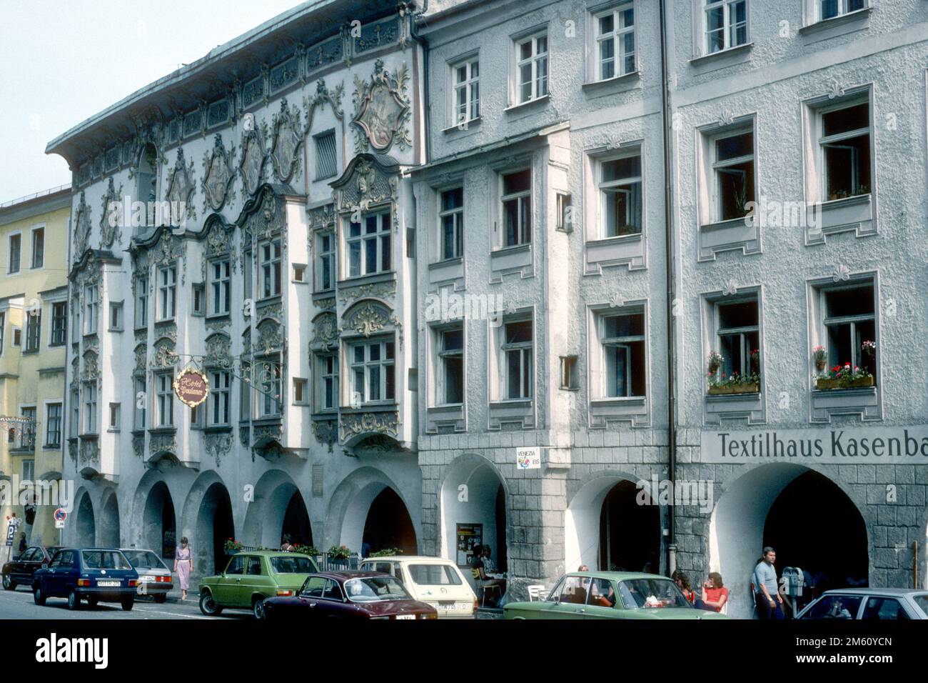 Kernhaus in 1982, Wasserburg am Inn, Bavaria, Germany Stock Photo