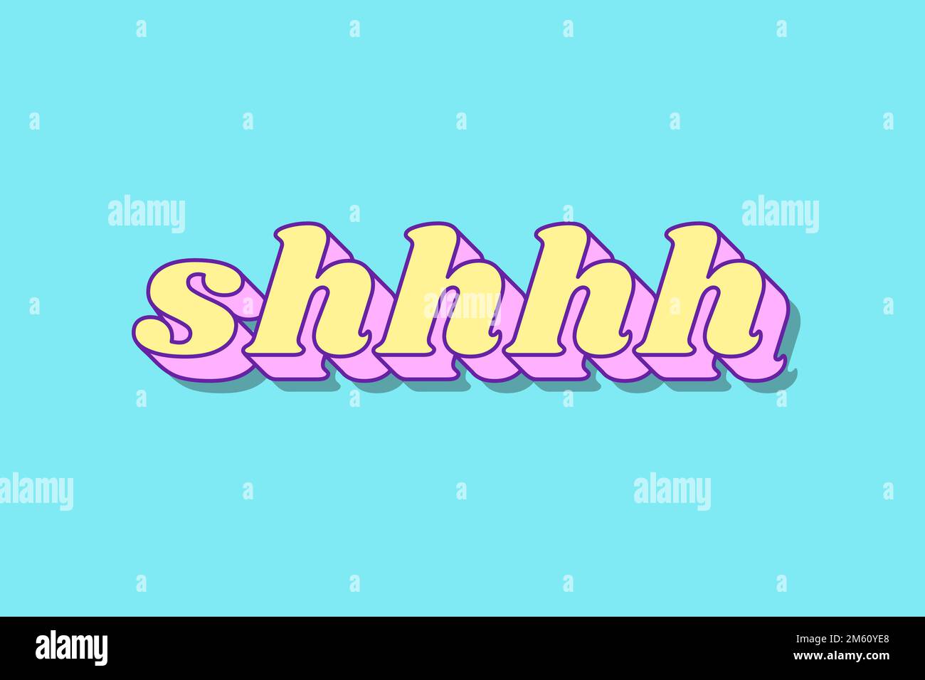 Shhhh quiet word retro typography vector Stock Vector Image & Art Alamy