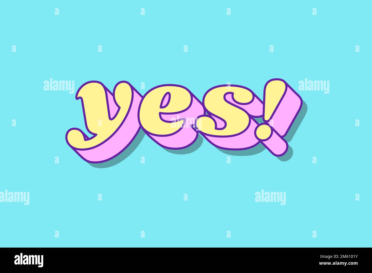 Yes! word retro typography vector Stock Vector Image & Art Alamy