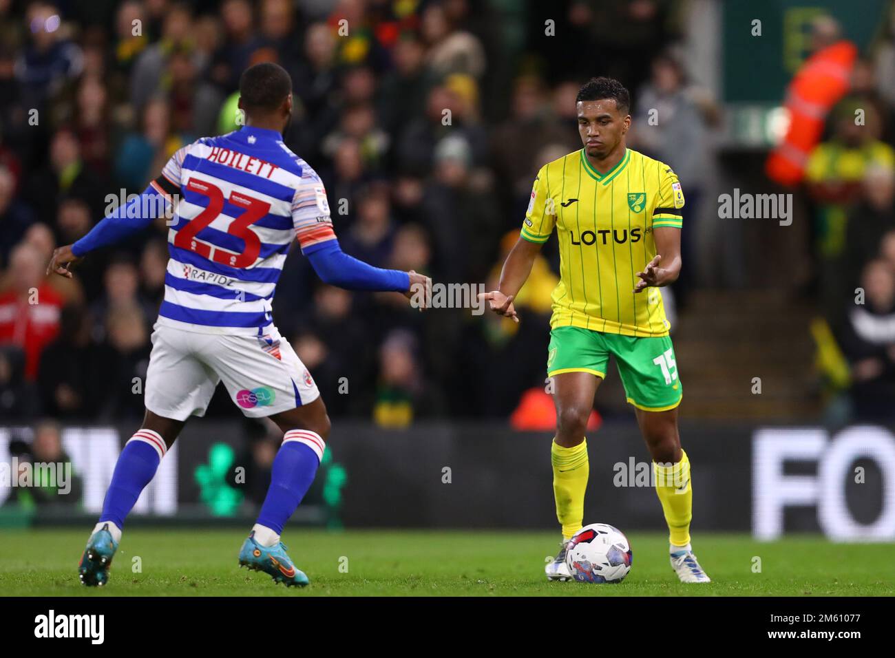 Sam Mccallum Of Norwich City And Junior Hoilett Of Reading - Norwich 