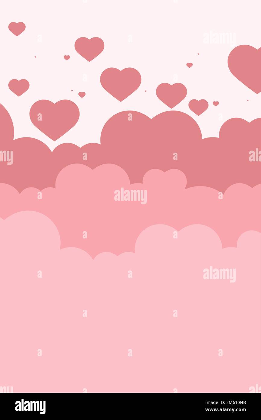 Vector heart pink background cloud pattern Stock Vector Image & Art - Alamy