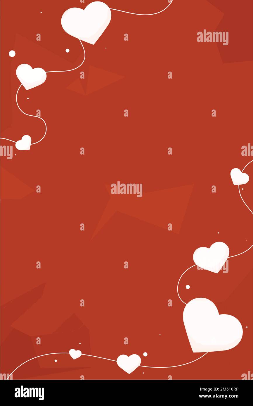 Vector heart string border geometric pattern background Stock Vector