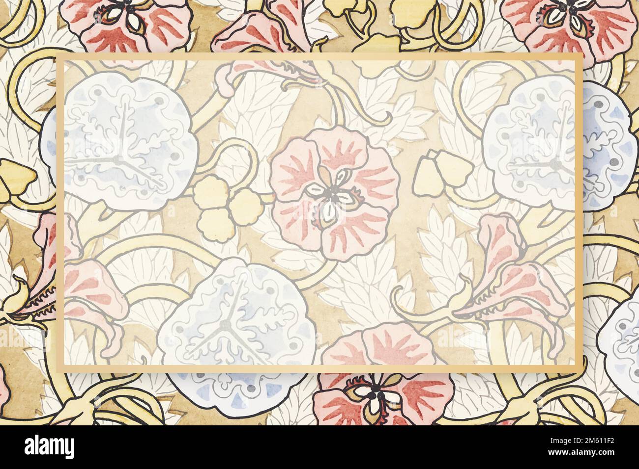 Botanical frame vector vintage hand drawn Stock Vector