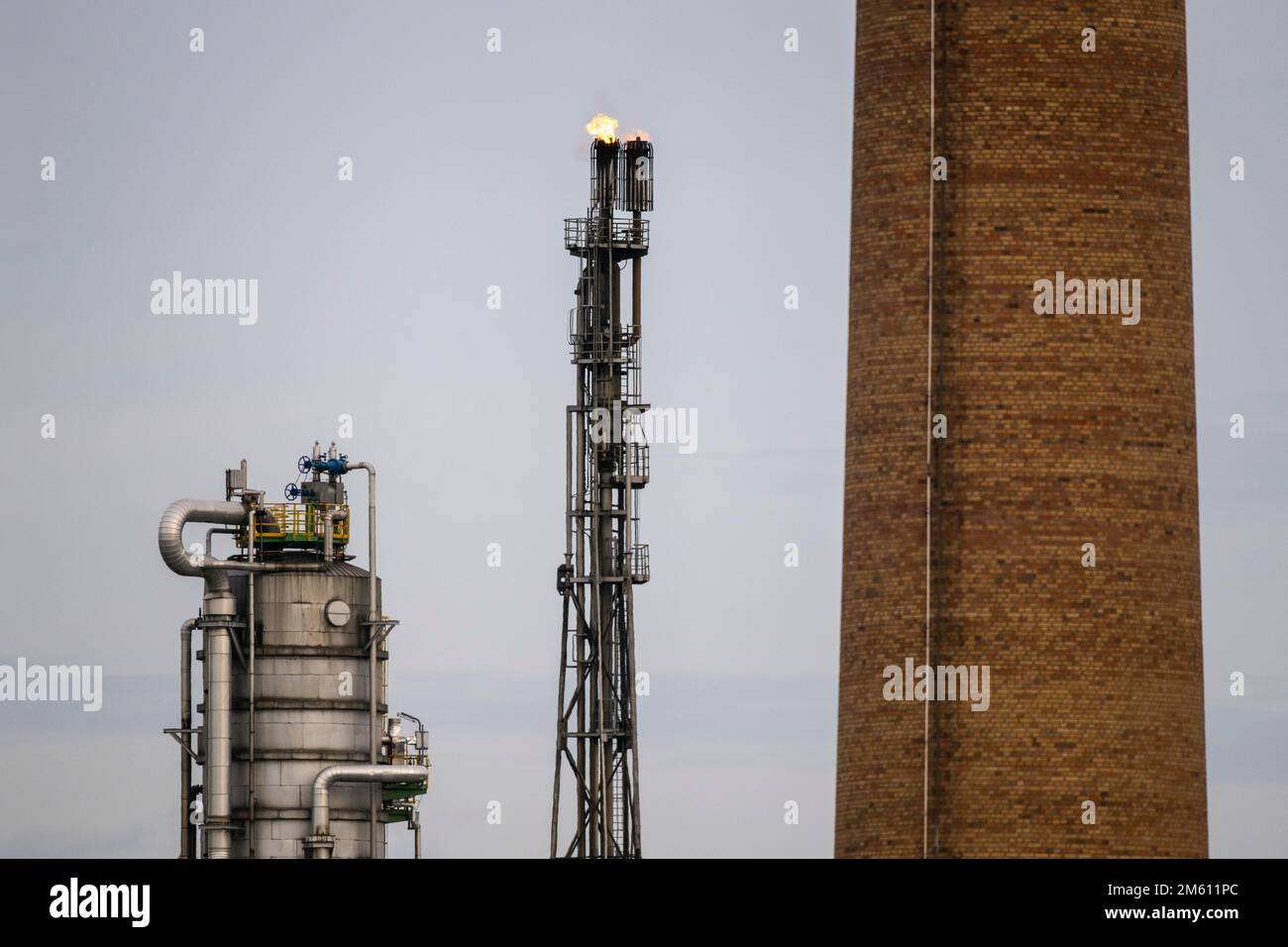 Pck Raffierie 01 January 2023, Brandenburg, Schwedt/Oder: Crude oil processing ...