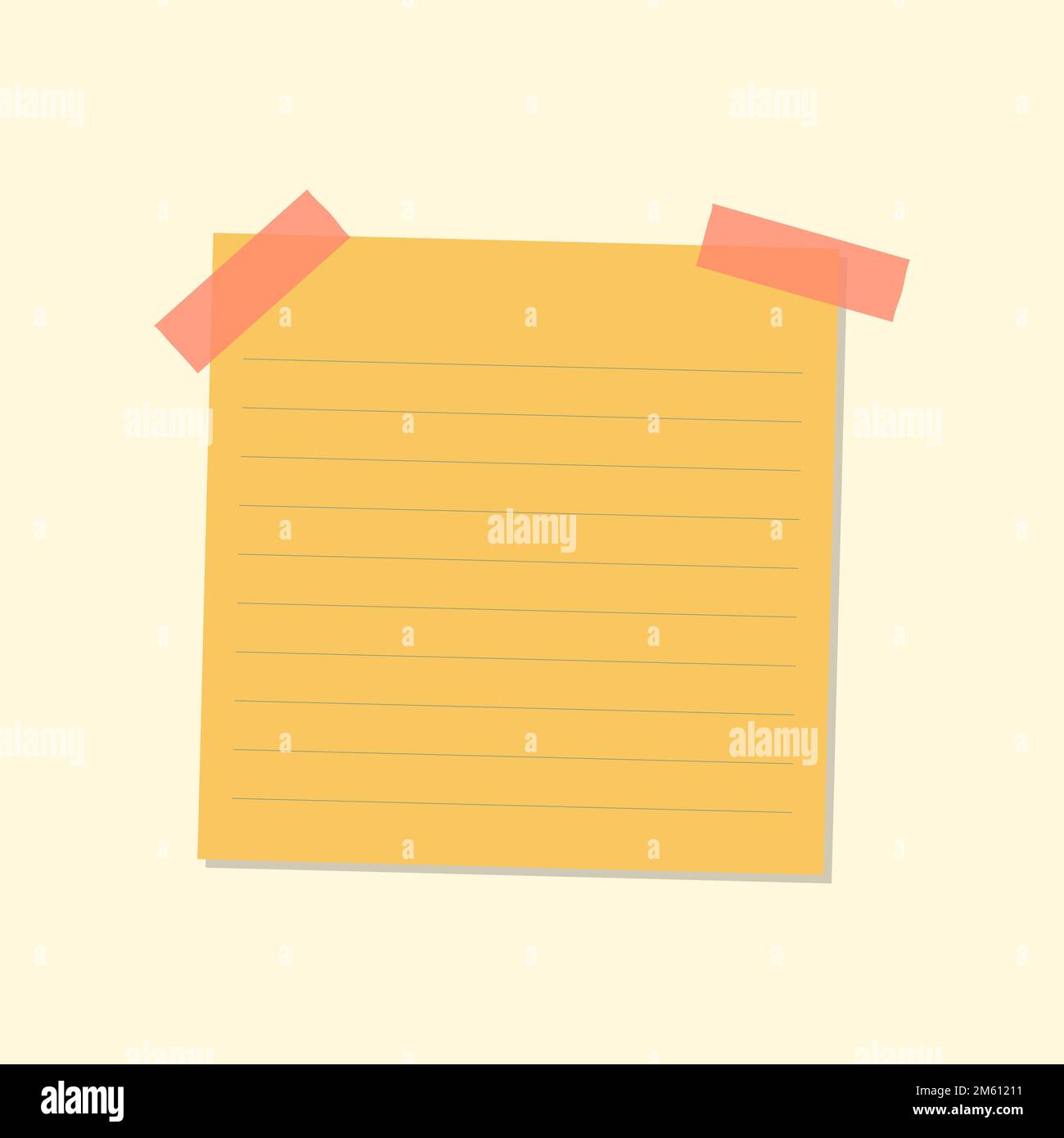 Yellow lined notepaper journal sticker vector Stock Vector Image & Art ...