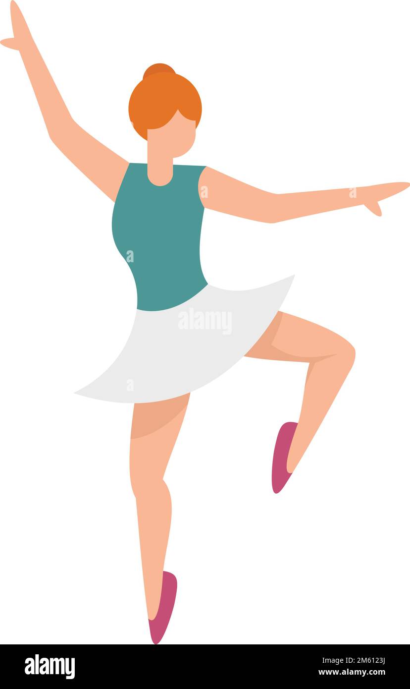 Ballerina stage icon flat vector. Ballet dancer. Cute dance tutu ...