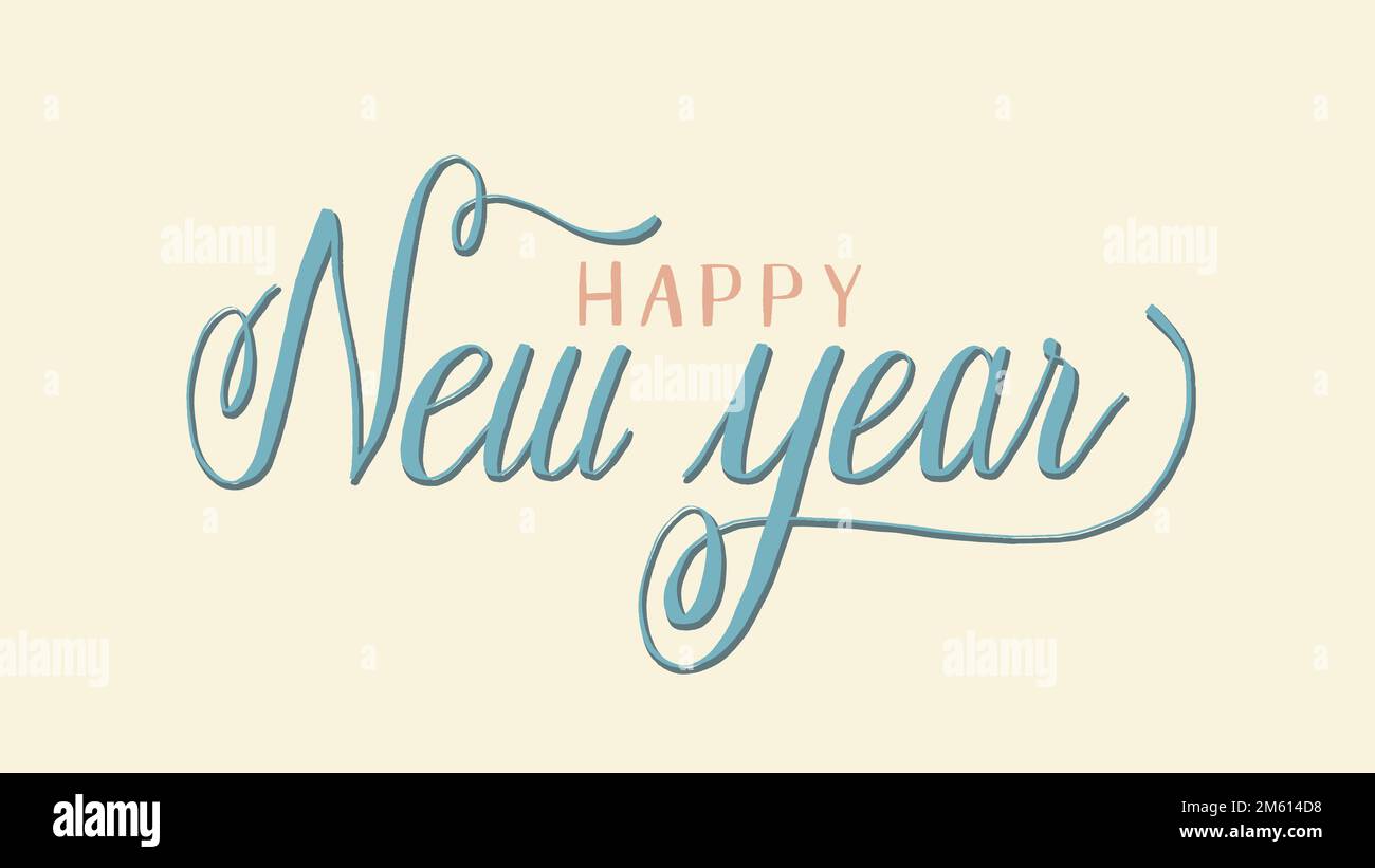 Happy new year typography style vector Stock Vector Image & Art - Alamy