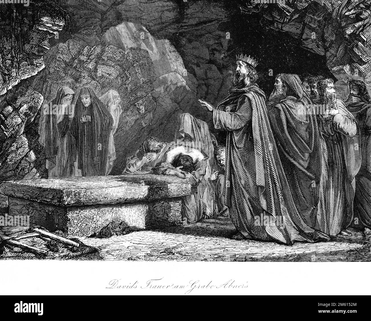 King David mourning at the grave of Abner, Bible, Old Testament, Second Book of Samuel, Chapter