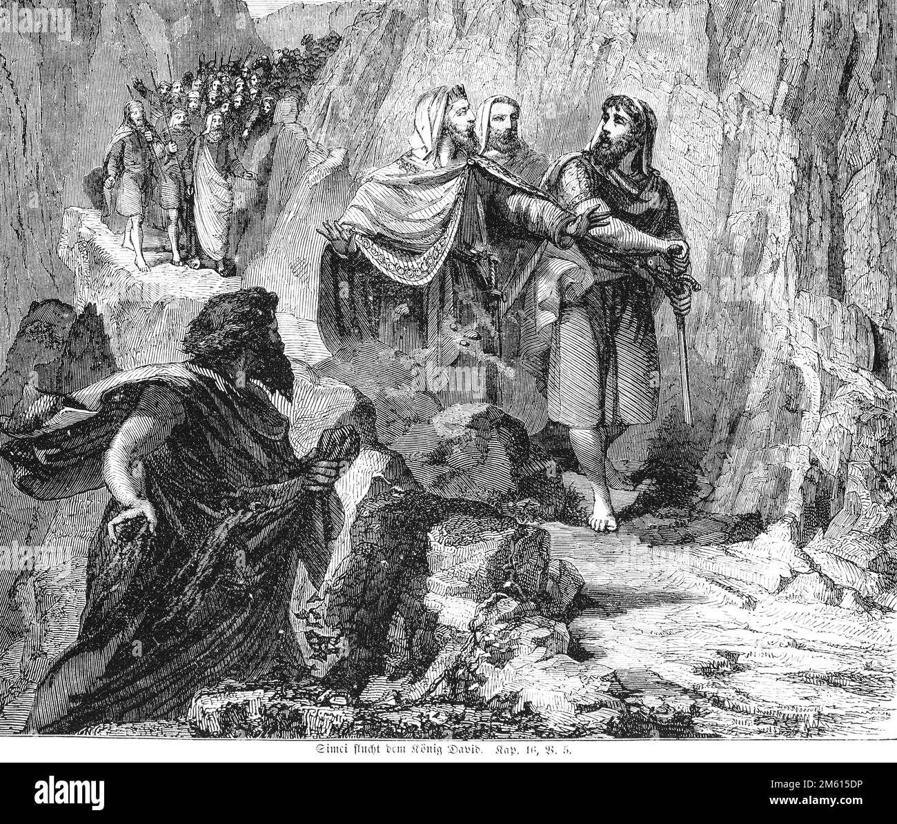 Simci flucht dem König David, Bibel, Altes Testament, Zweites Buch