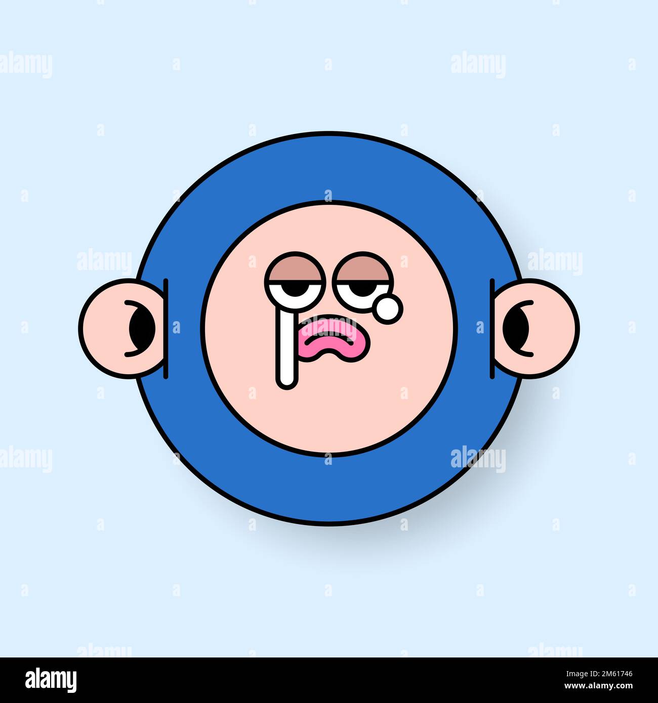 Funky monkey monster emoji sticker vector Stock Vector Image & Art Alamy