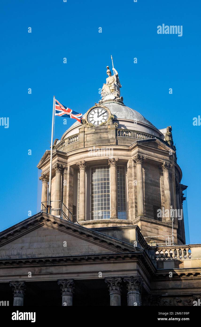 Union Jack seen on Townhall in Liverpool Stock Photo Alamy