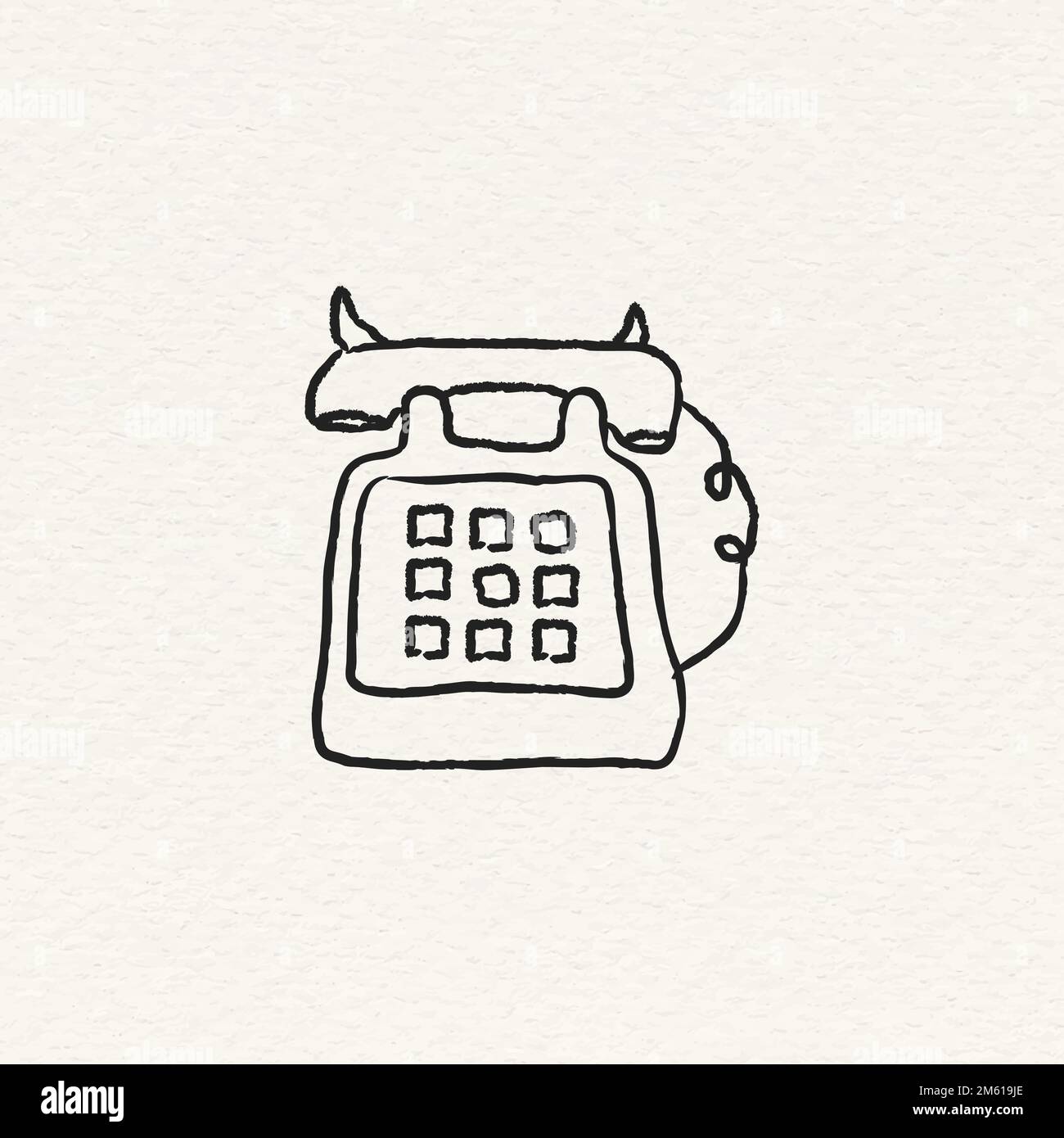 Retro landline phone doodle style vector Stock Vector Image & Art Alamy