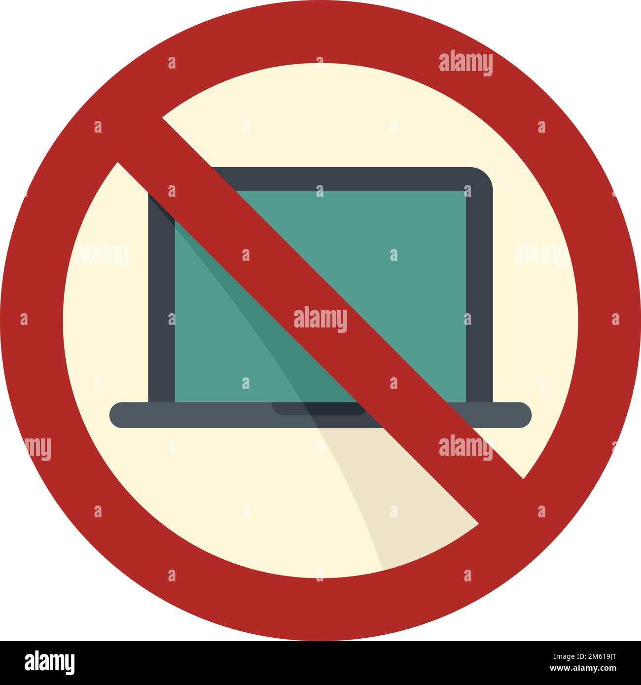 Laptop digital detoxing icon flat vector. Computer use screen. Internet ...