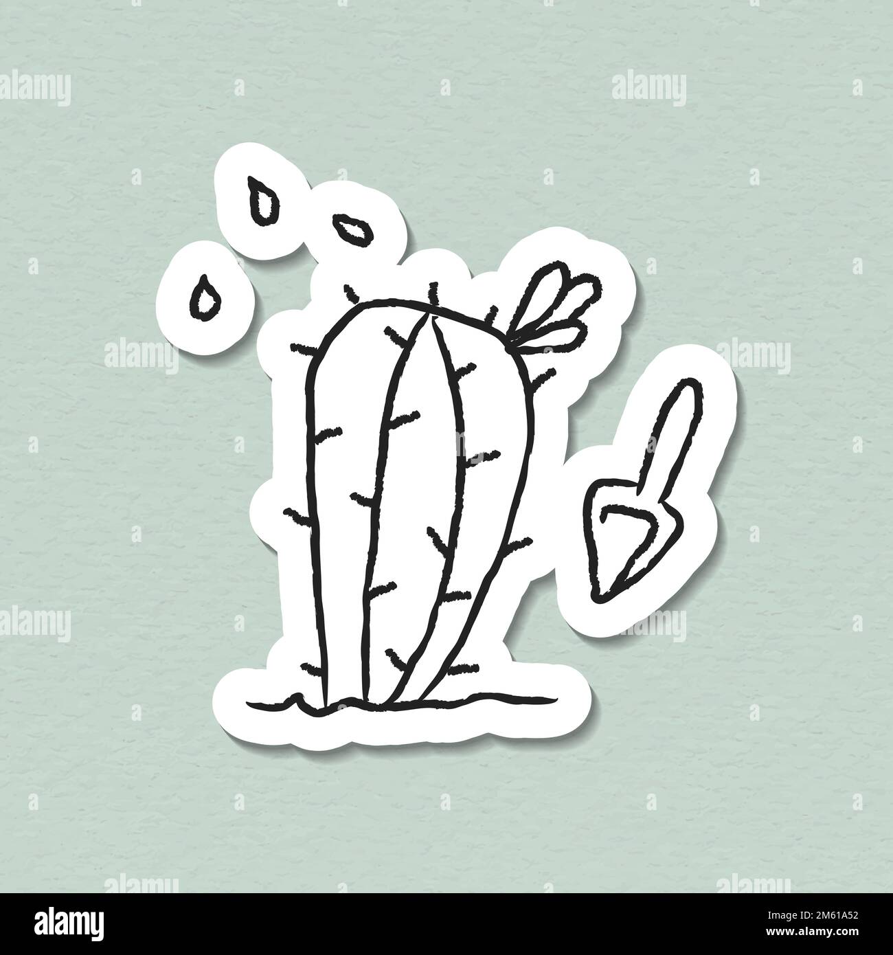 Planting cactus doodle sticker vector Stock Vector Image & Art - Alamy