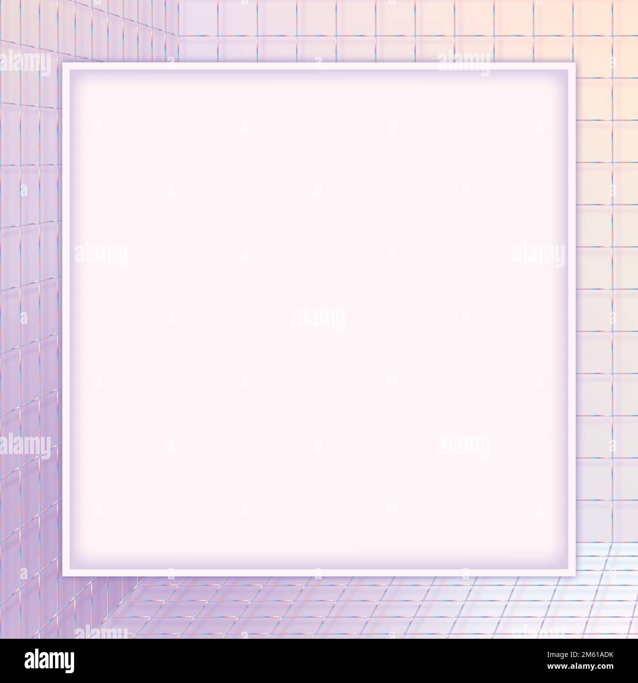 3D pastel vector grid patterned frame Stock Vector