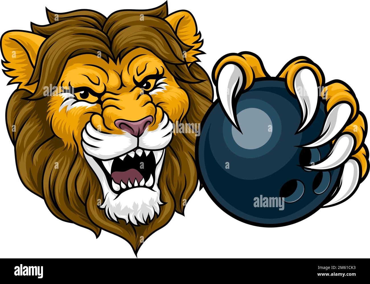Lion Bowling Ball Animal Sports Team Mascot Stock Vector Image & Art