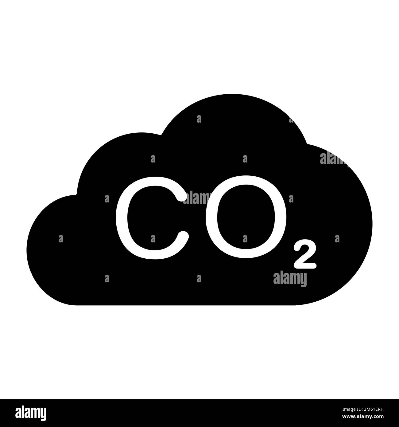 Carbon dioxide emissions icon in flat style. CO2 symbol isolated on white background. Simple