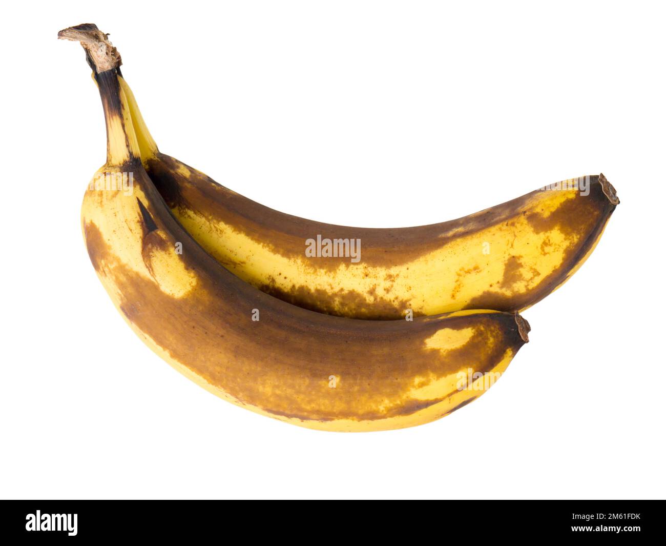 Overripe banana, peeled and eaten. Stock Photo