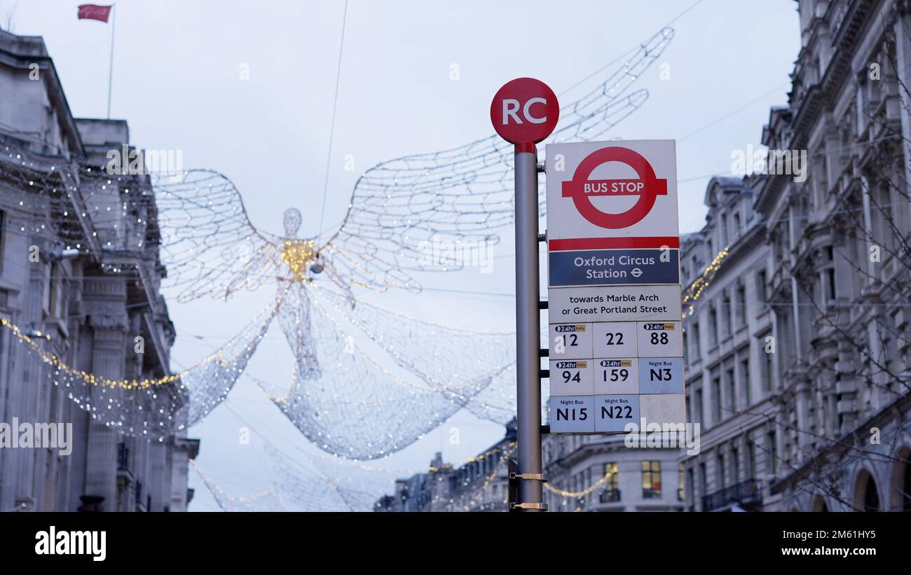 Oxford circus bus stop in hi-res stock photography and images - Alamy