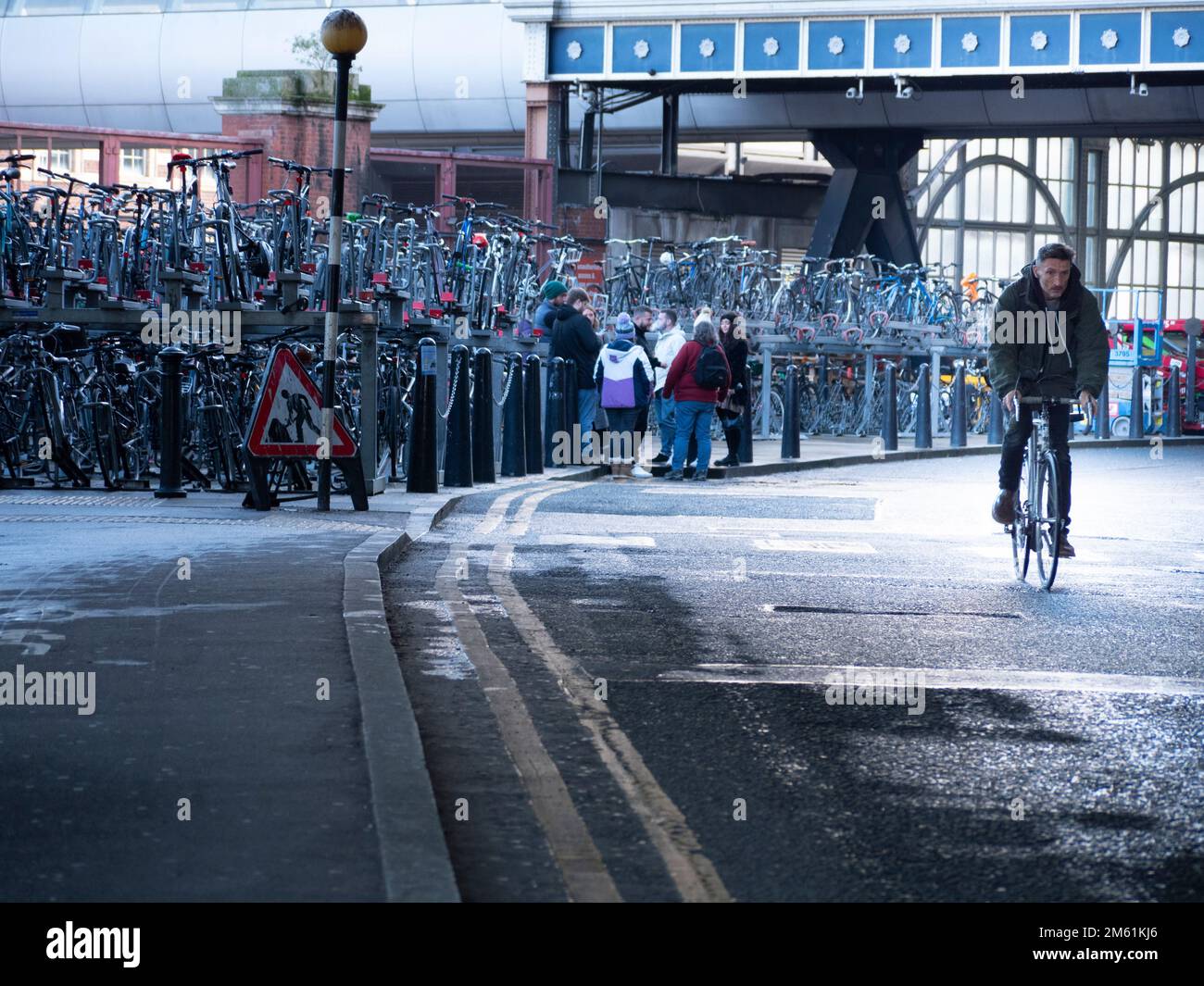 London UK cycle racks at Waterloo Station Stock Photo Alamy