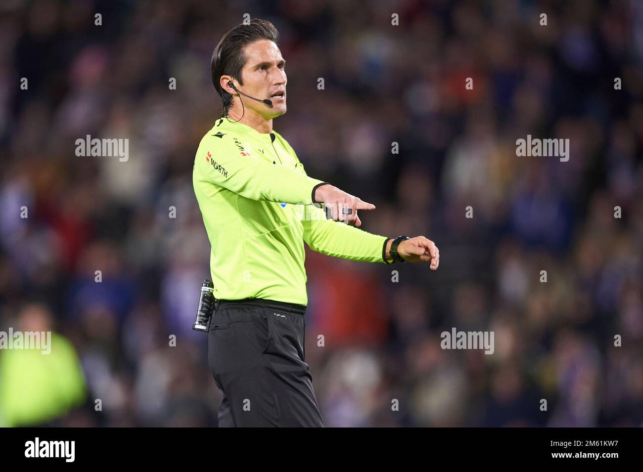 Referee Munuera Montero during the La Liga Santander match between Real