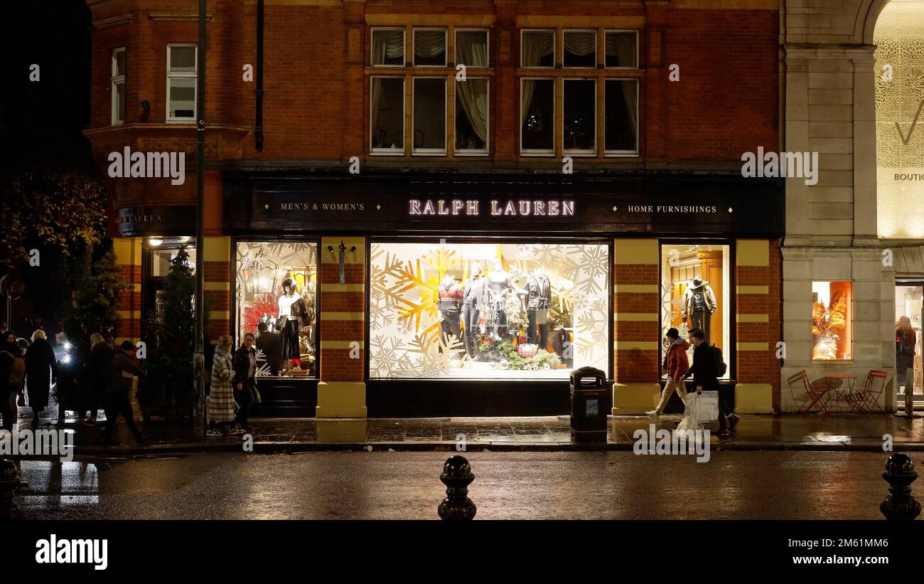 Ralph Lauren store in London Chelsea - LONDON, UK - DECEMBER 20, 2022 Stock Photo