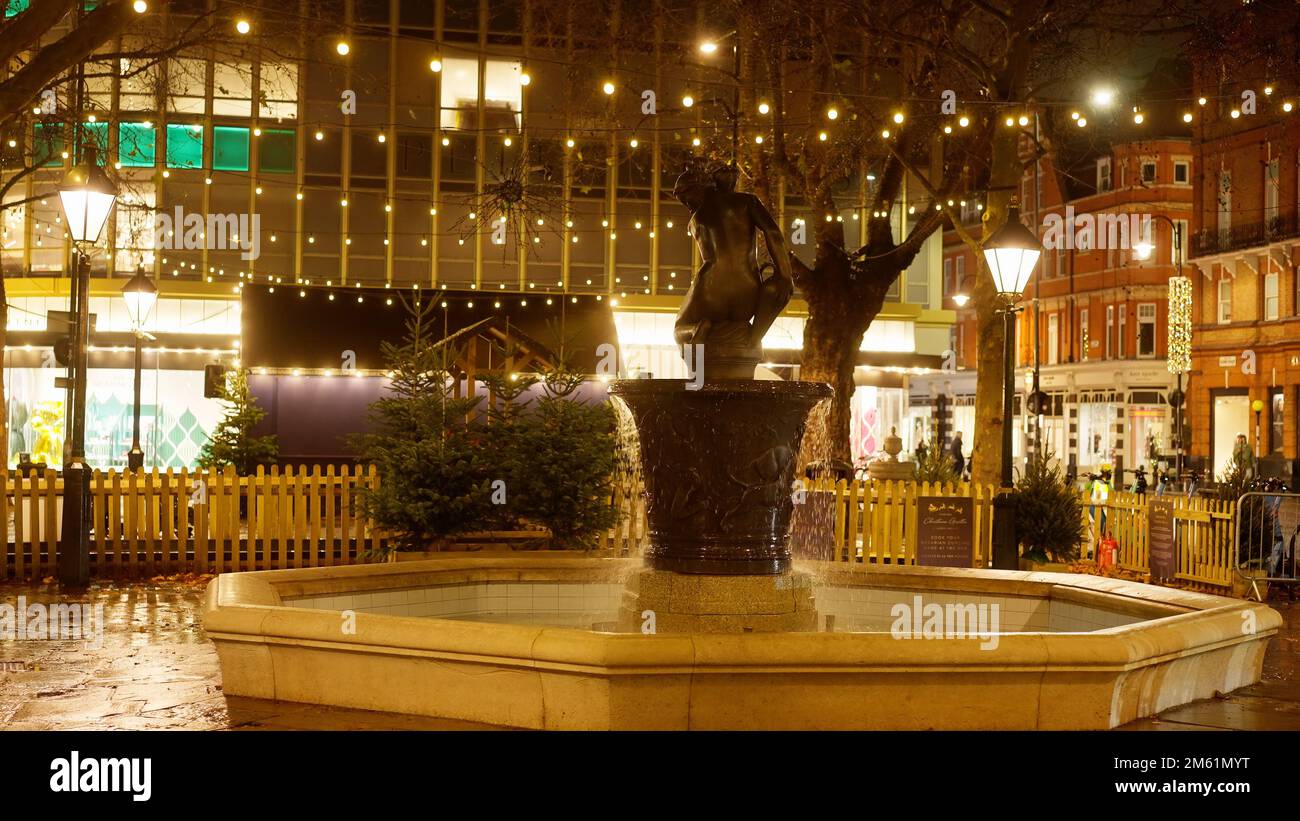 Sloane Square in London Chelsea - LONDON, UK - DECEMBER 20, 2022 Stock Photo