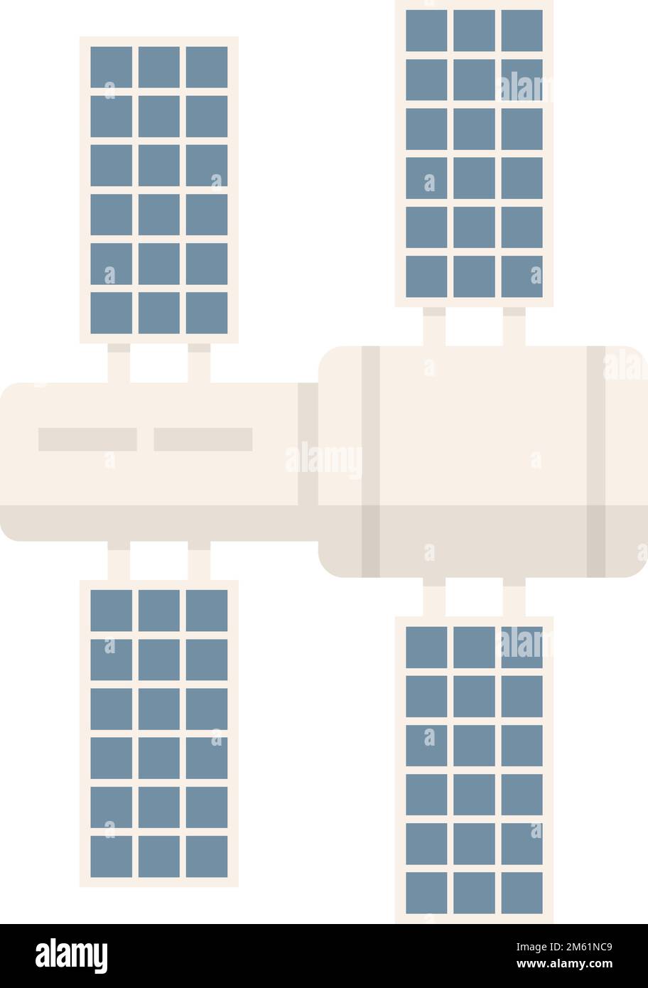 Space station icon flat vector. International satellite station ...
