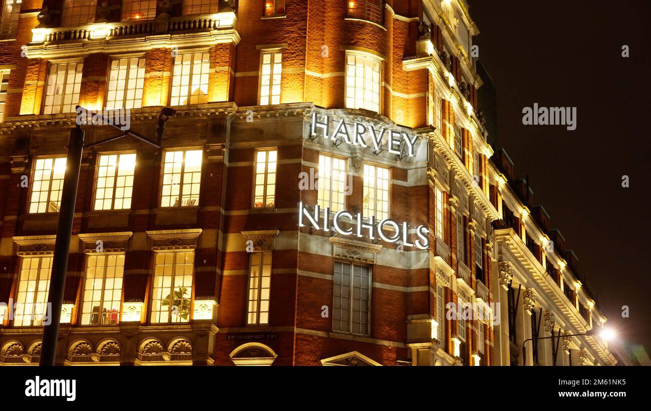 Harvey Nichols store in London Knightsbridge - LONDON, UK - DECEMBER 20, 2022 Stock Photo