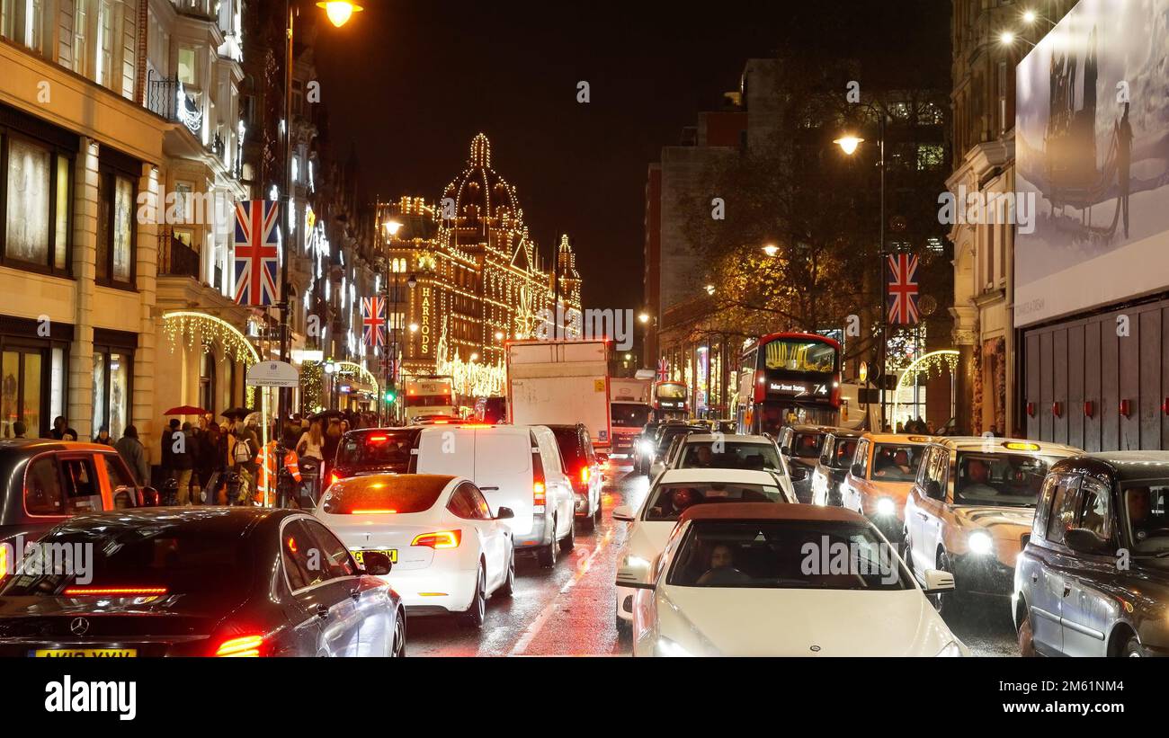 London Knightsbridge is a beautiful and expensive place - LONDON, UK - DECEMBER 20, 2022 Stock Photo