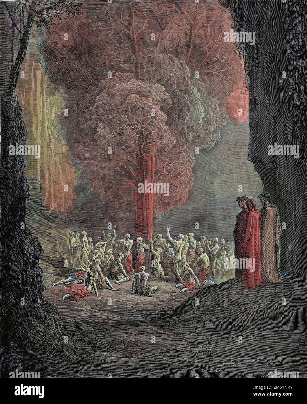 The Divine Comedy by Dante Alighieri , Inferno, Canto 31 : Ephialtes  (Ephialte) in manacles among the giants - by Dante Alighieri (1265-1321) -  Illustration de Gustave Dore (1832-1883), 1885 - Colorisation digitale  d'apres l'originale Stock Photo - Alamy