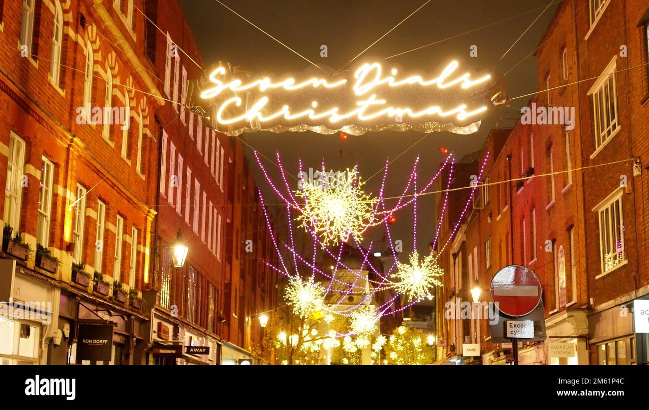 Seven Dials Christmas in London is a beautiful place LONDON, UK