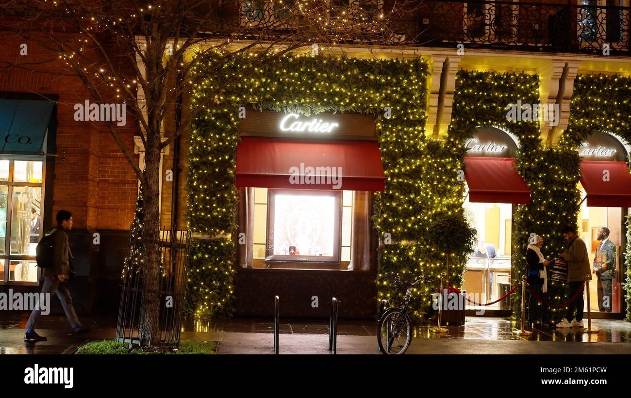 Cartier Store in London Chelsea - LONDON, UK - DECEMBER 20, 2022 Stock Photo