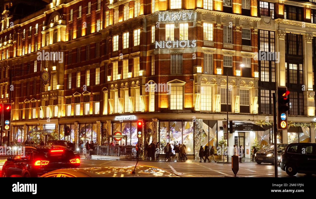 London Knightsbridge is a beautiful and expensive place - LONDON, UK - DECEMBER 20, 2022 Stock Photo