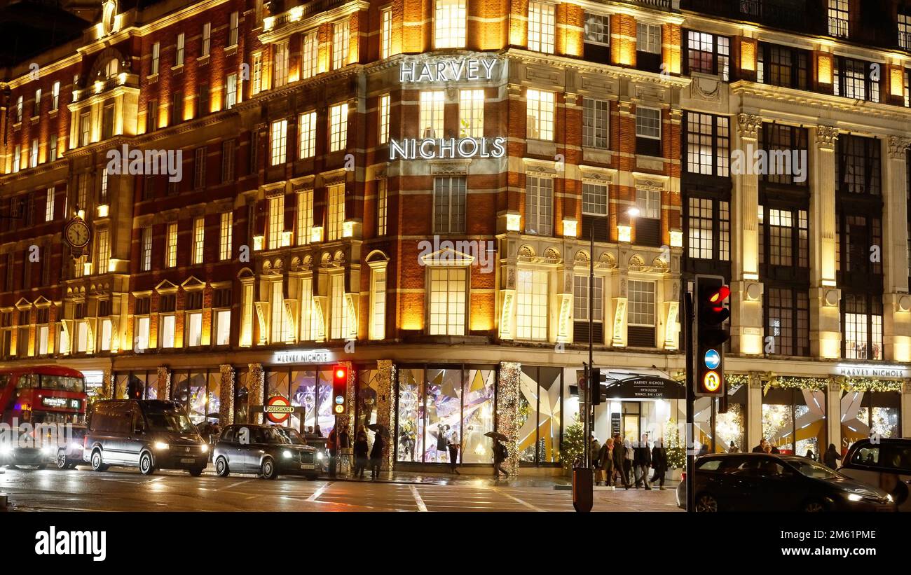 Harvey Nichols store in London Knightsbridge - LONDON, UK - DECEMBER 20, 2022 Stock Photo