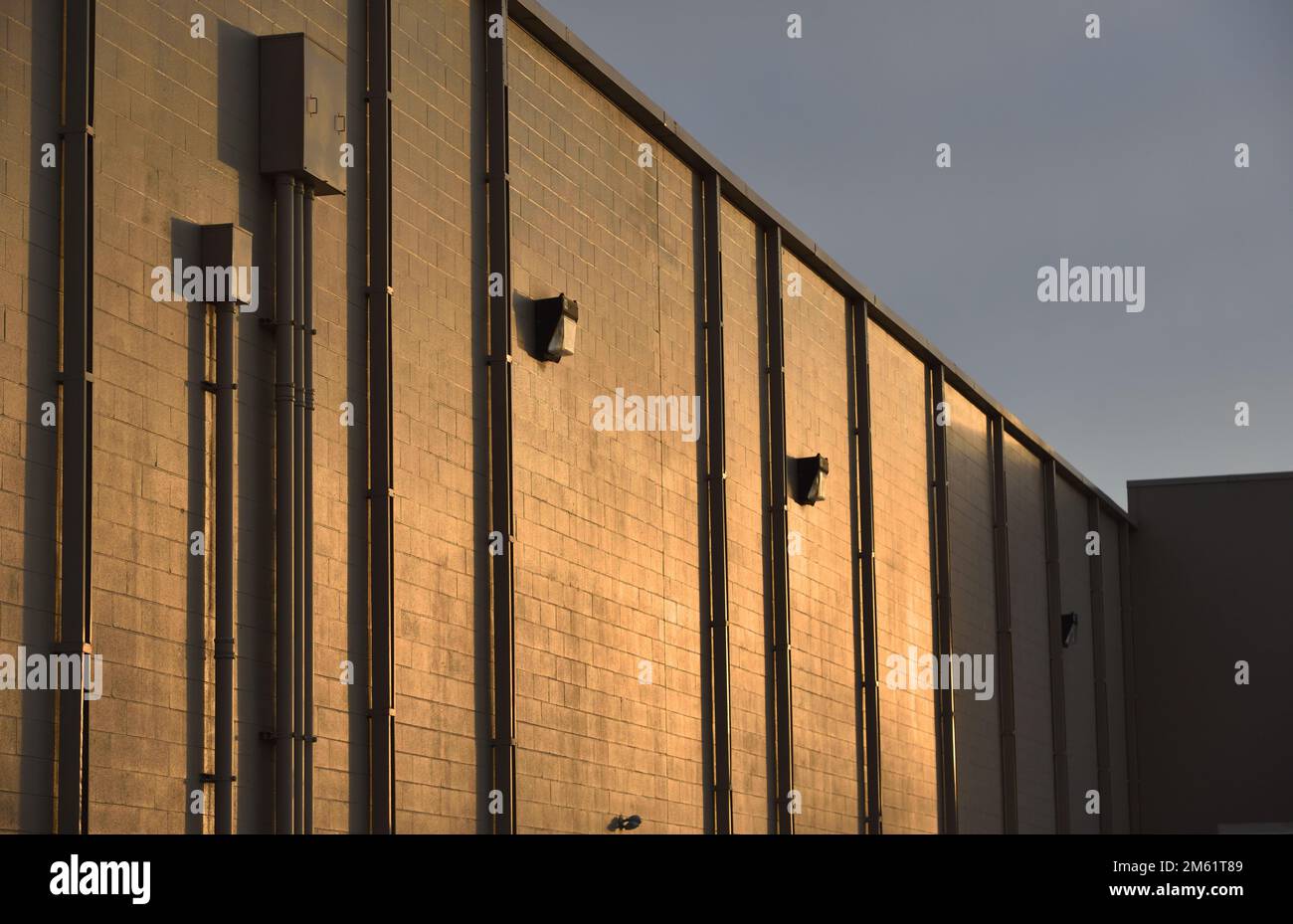 industrial building at sunset Stock Photo